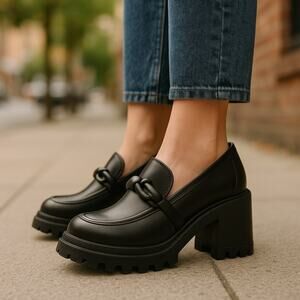 Voile Blanche Carine Nappa Loafers Black Shoes Women Size 40 Luxury Designer NIB